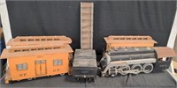 5-piece set of large wood train cars