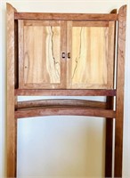 Hand Made Cherry Wood & Mixed Wood High Cabinet
