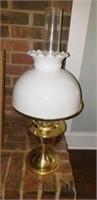 Brass and Milk Glass Globe Oil Lantern
