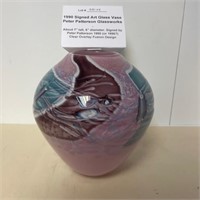 1990 Peter Patterson Art Glass Vase