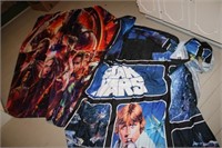 Star wars, Avengers shower curtain and hooks