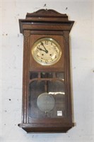 Antique Oak case Clock w/ key