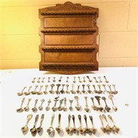 Display Box & Collection of 60 Spoons