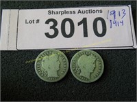 1913 and 1914 silver dimes