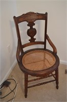 Oval Seat Cane Bottom Chair