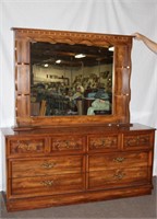 Six drawer dresser with mirror, Made in Canada