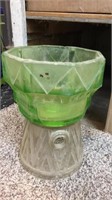 green glass planter