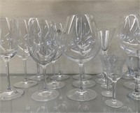 Grouping of Crystal Wine and Sherry Glasses