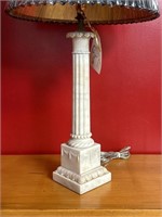 1950's Italian Carved Alabaster Column Lamp