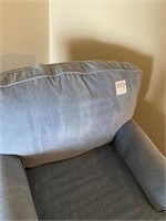 Blue Crushed Velvet Lounge Chair