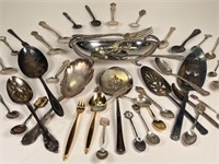 Nickel Silver, Presidents Spoons & Plated Flatware