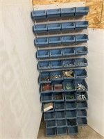 Plastic bolt bins w contents. 20 x 58”