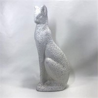 Vintage MCM White Lava Glaze Cat Statue