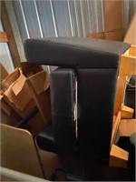 Black plush side chair vinyl