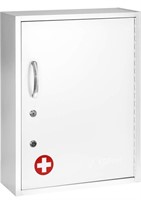 AdirMed White Locking Medication Cabinet with