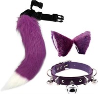 Faux Fur Cat Ears Hair and Fox Tail x2