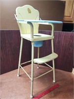 1950'S AMSCO CHILD'S TOY HIGH & POTTY CHAIR COMBO
