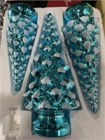 Mercury glass battery operated twinkling trees