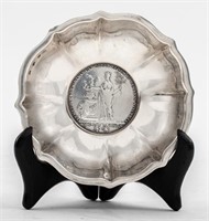 European Silver Holy Roman Empire Coin-Set Dish
