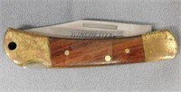 Winchesster single lock blade knife w/ brass tips