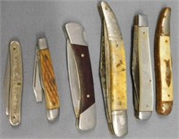 6 pocket knives with conditon issues: Sabre etc.