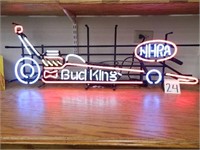 Budweiser Bud King NHRA Neon Beer Light