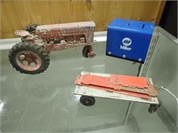IH 560 Metal Tractor-Needs Front Wheel, Flatbed