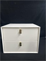 Small 18”x16”x14” White and Gold Cabinet