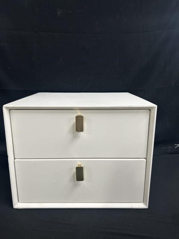 Small 18”x16”x14” White and Gold Cabinet