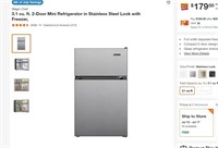 FM4048 3.1 cu. ft. 2-Door Mini Refrigerator