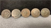 (5) Large Cents: Partial or No Date
