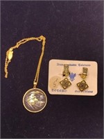 Vtg Spanish Earrings & Asian Pagoda Pendant