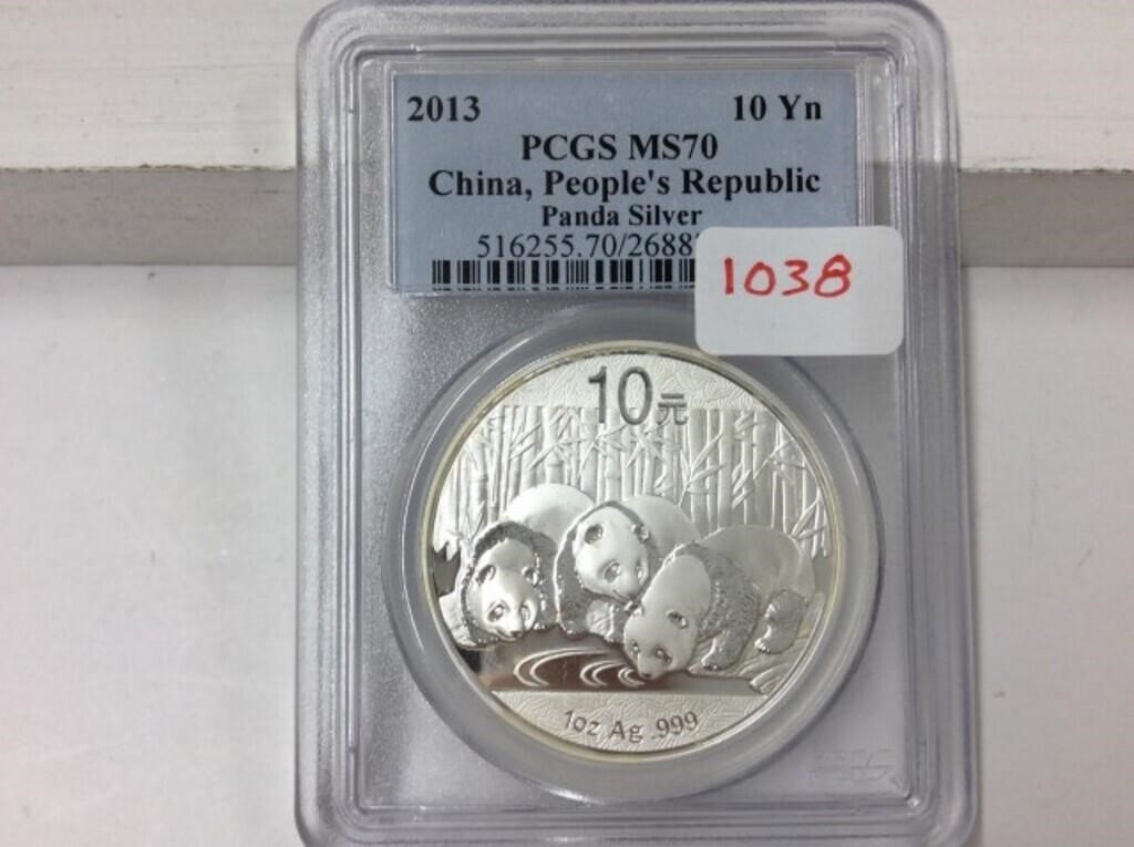 2013 (pcgs Ms70) China 10 Yn    999