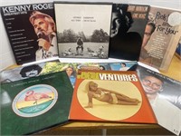 Assortment of popular music on 20 LP records.