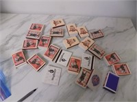 24 Vtg Mostly Wooden Match Boxes and Packs