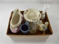 Misc Glassware(Gravy Boat, Pottery Mug, Bowls