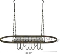 Sorbus® Pot And Pan Rack For Ceiling With Hooks