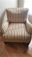 Striped fabric side chair 29” x 36” x 32” gently