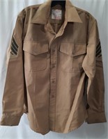 16x34 USMC Bravo L/S Shirt w/ Sergeant Chevrons