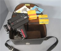 Vintage Bell-Howell Video Camera in leather case.