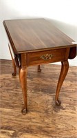 Maple drop leaf side table, one drawer, Stratton