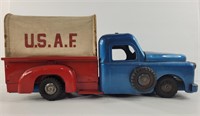 Structo U.S.A.F. toy truck w/ canvas tent over bed