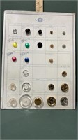Antique buttons on Button Rite 13 x 10 page