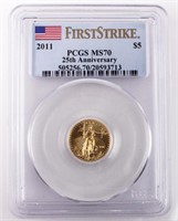 Coin 2011 Gold 1/10th Eagle PCGS MS70 Gold
