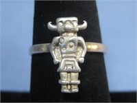 Sterling Silver Southwestern Kachina Ring Hallmark