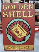 Tin Sign Golden Shell Motor Oil 200x300 Modern