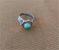 Vintage turquoise and sterling ring