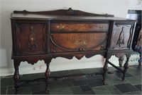 Vintage solid Wood Sideboard 65"×22"×40" tall