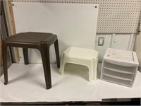 Step stool, table and small organizer