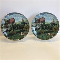 2 John Deere Limited Edition Collectable 8" Plates